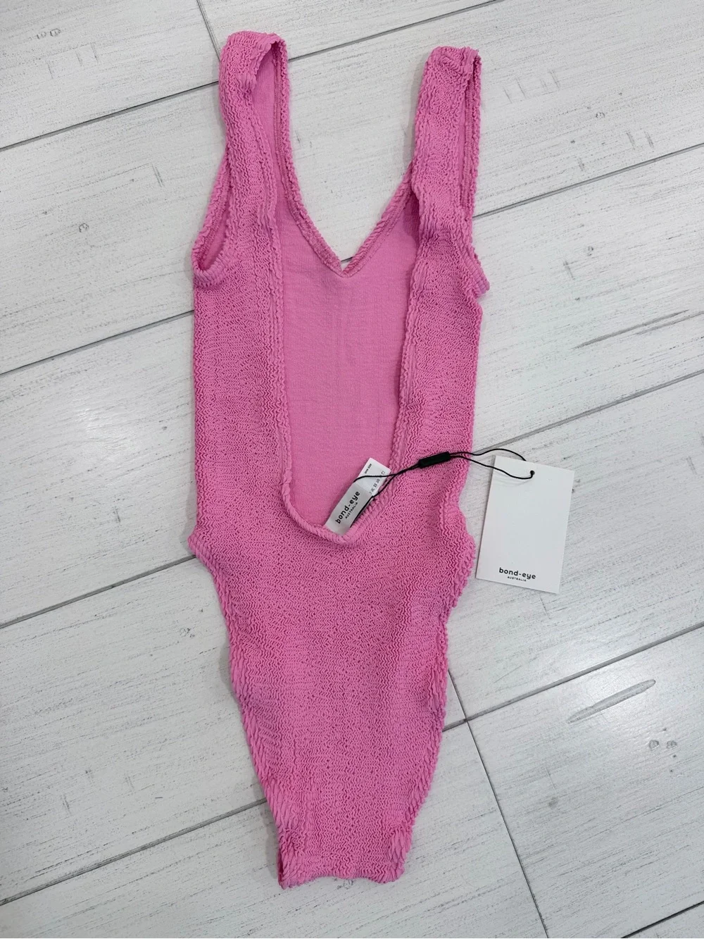 bond-eye Pink Textured One-Piece Swimsuit
